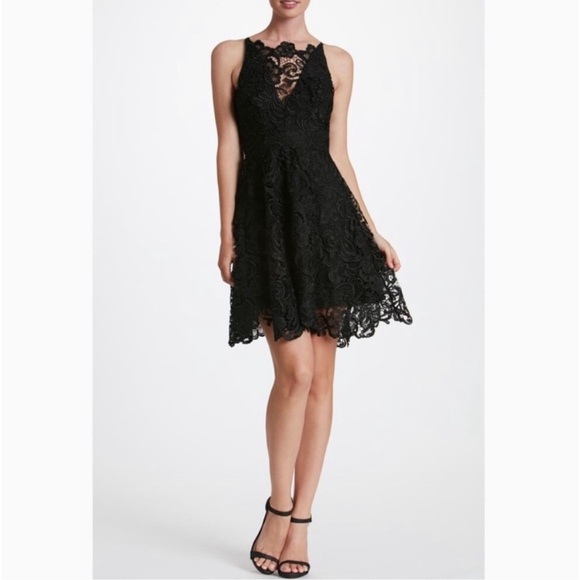 Dress the Population Hayden Crochet Lace Black Dress, Size 6 Excellent Condition - Picture 2 of 8